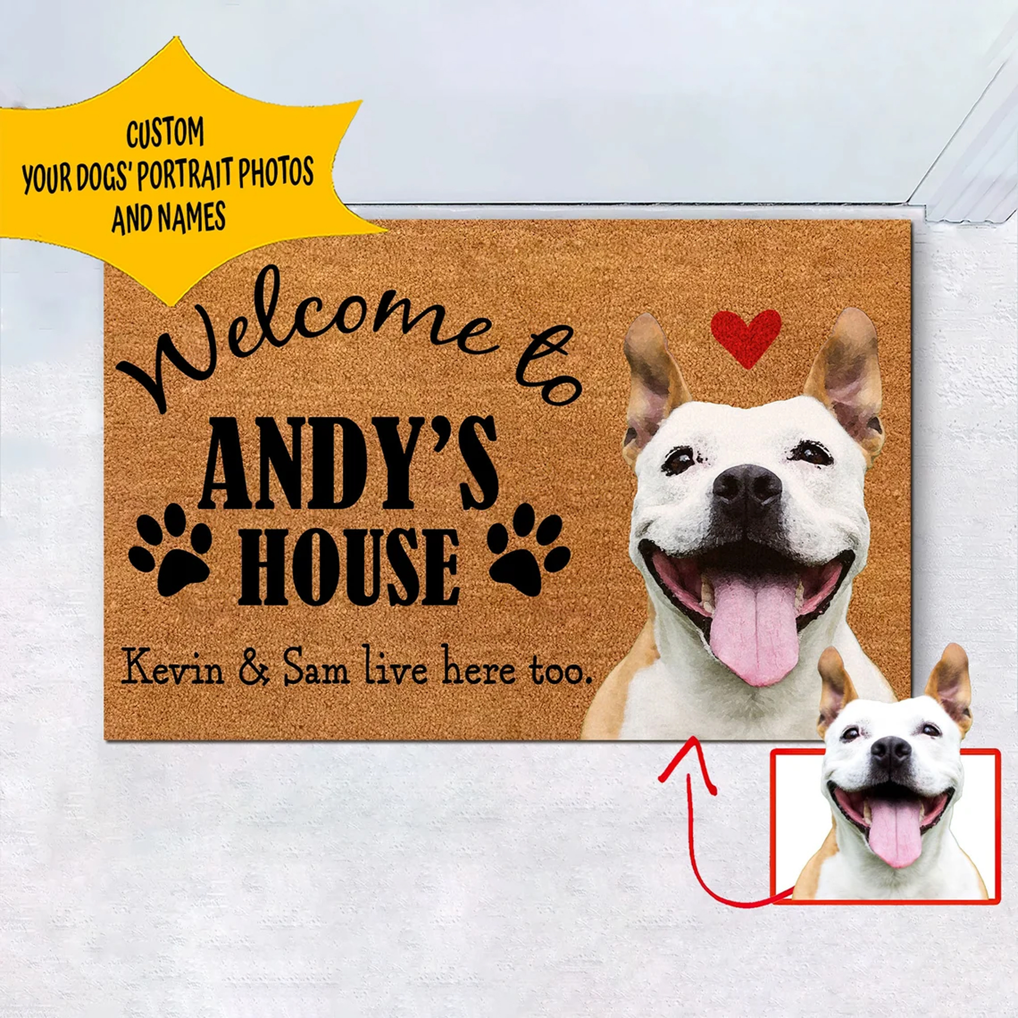 Personalized Dog Custom Doormat Welcome To Dogs House Custom Doormat Custom Pet Photo Doormat Dog Doormat Custom Name Mat